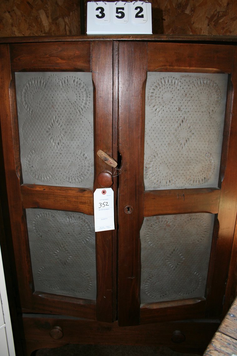 Image for Antique Pie Safe Stenciled Tin 32
