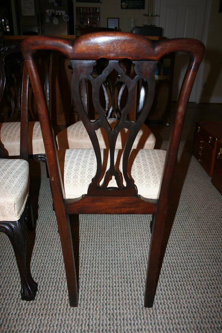 Image for Antique Chippendale Style Chairs Hand Carved - Excellent Condtion