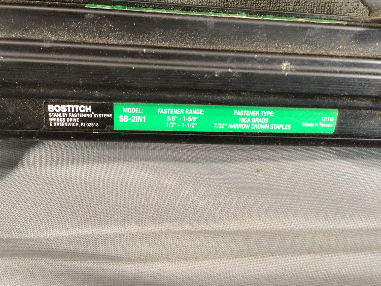 Image for Bostitch air nailer with case.