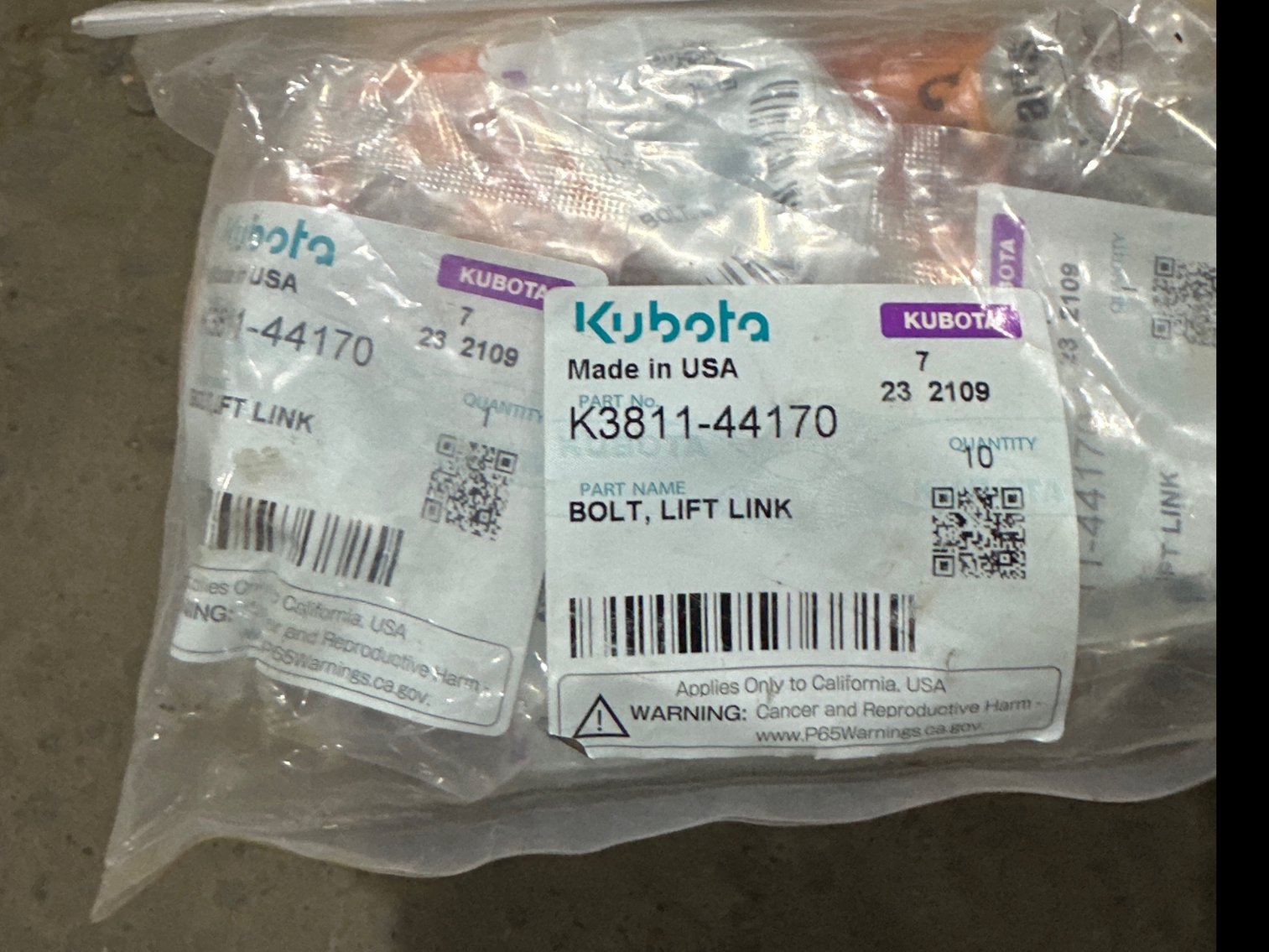 Image for Kubota parts