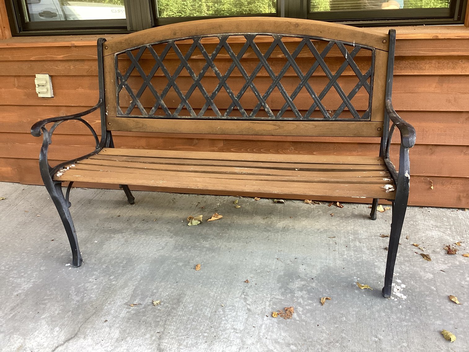 Image for Wood bench on Metal Frame