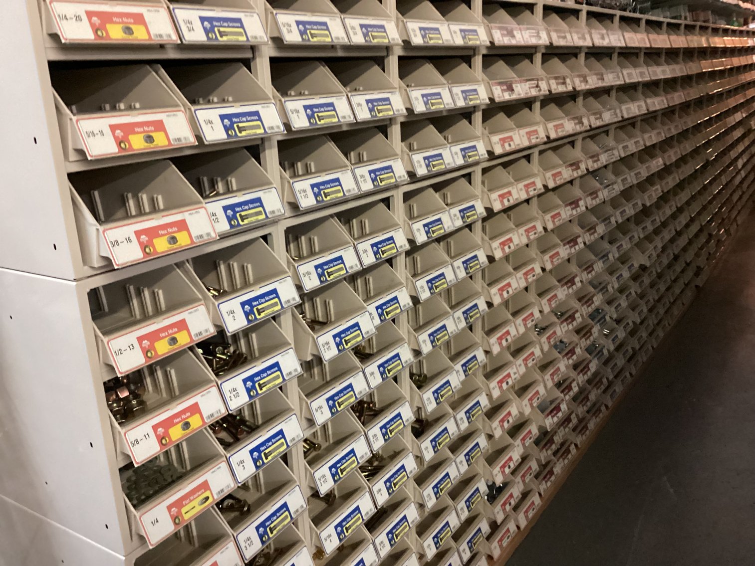 Image for Huge Lot! Loose Nuts and Bolts with Display