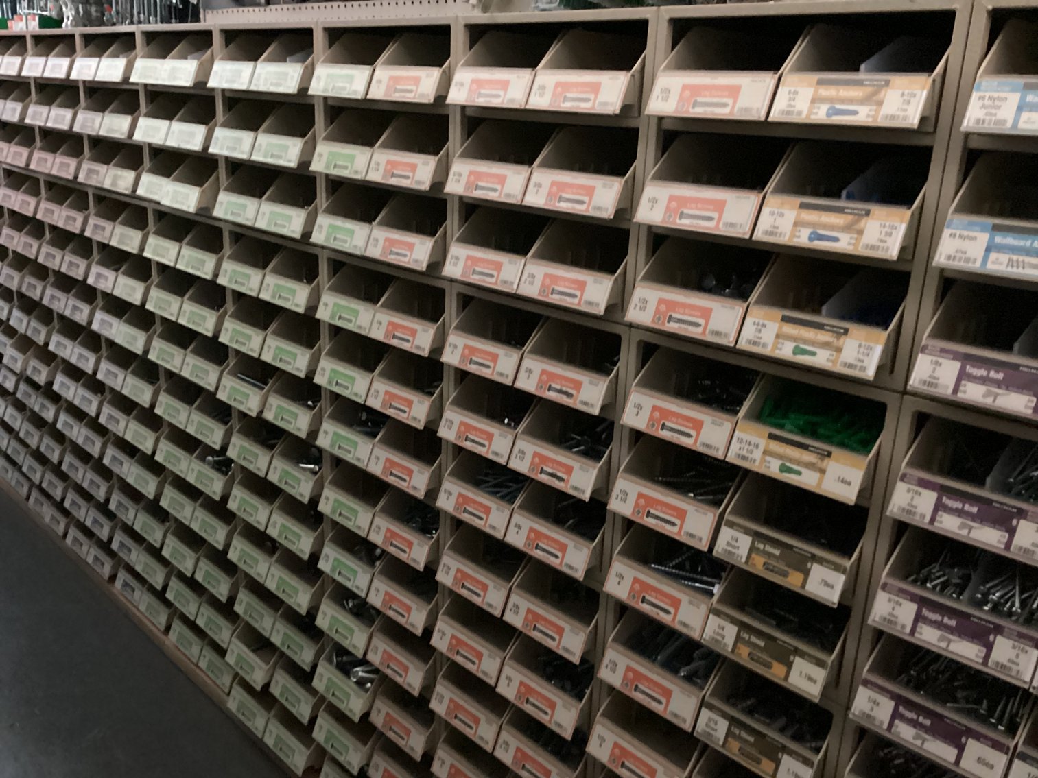 Image for Huge Lot! Loose Nuts and Bolts with Display