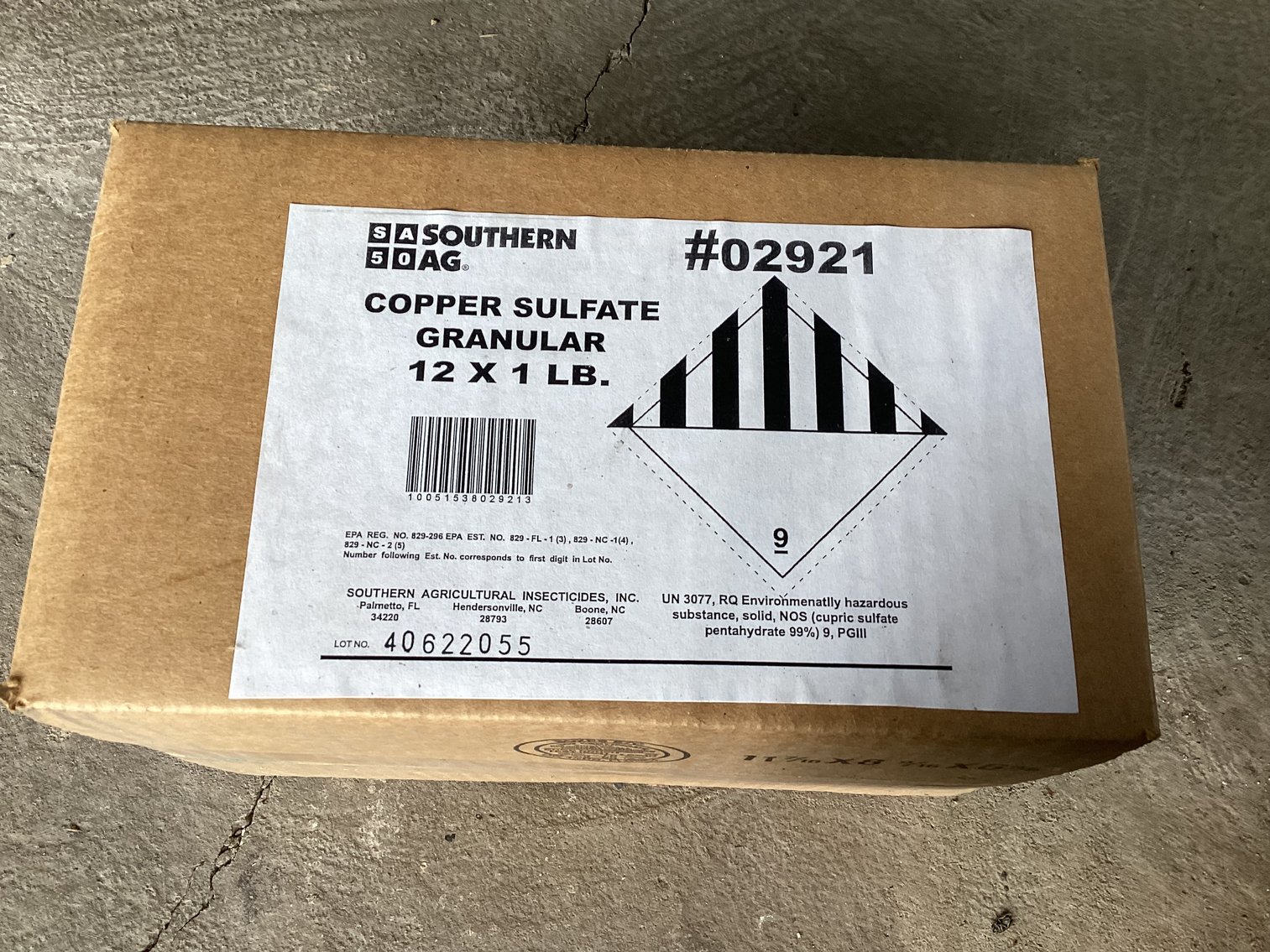 Image for Garden Chemicals - Copper Sulfate - 1 case