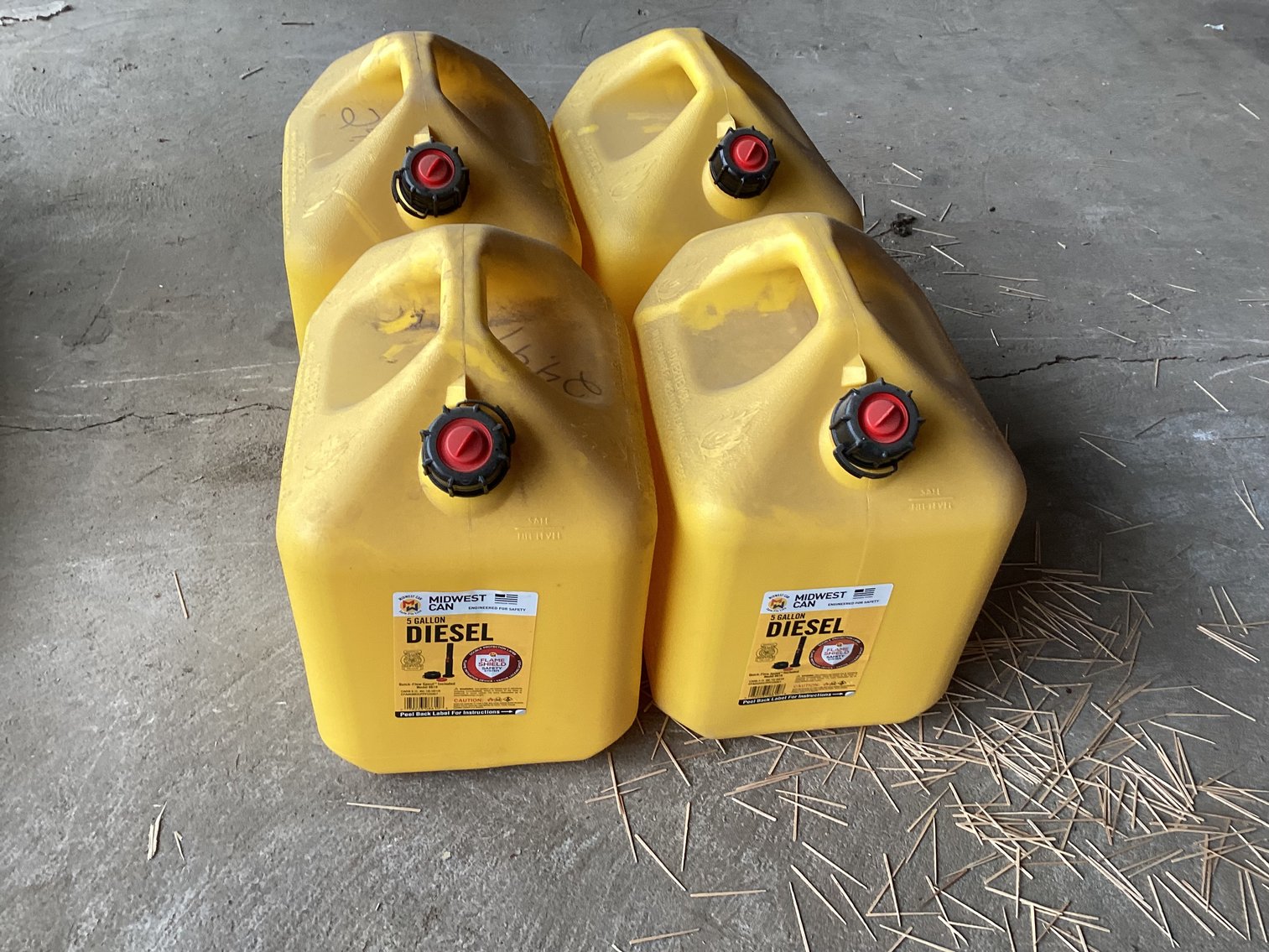 Image for Four 5 Gallon Diesel Cans - New