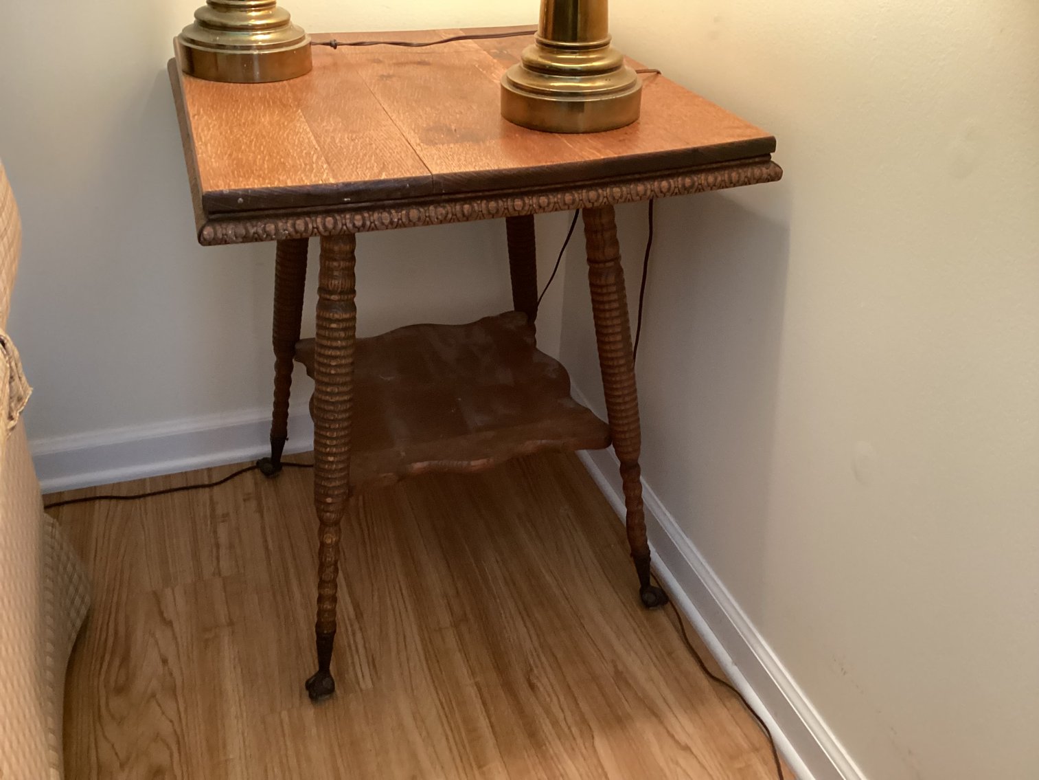 Image for Oak Bible Table with Two Lamps