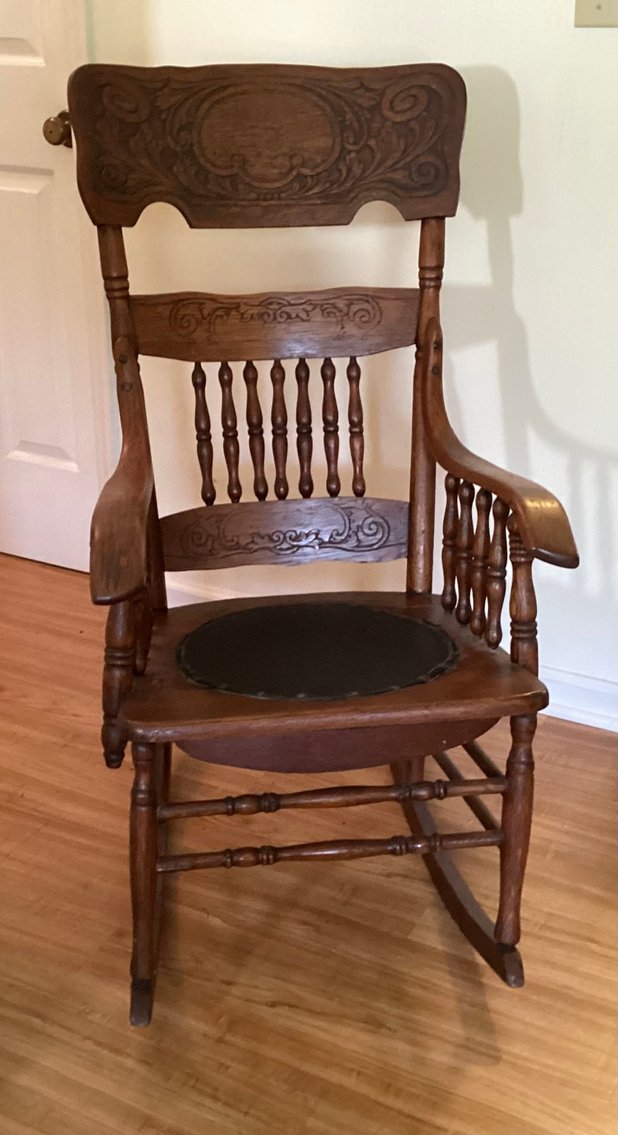 Image for Pressed Back Oak Rocker