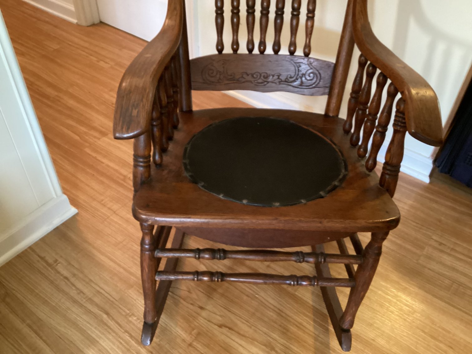 Image for Pressed Back Oak Rocker