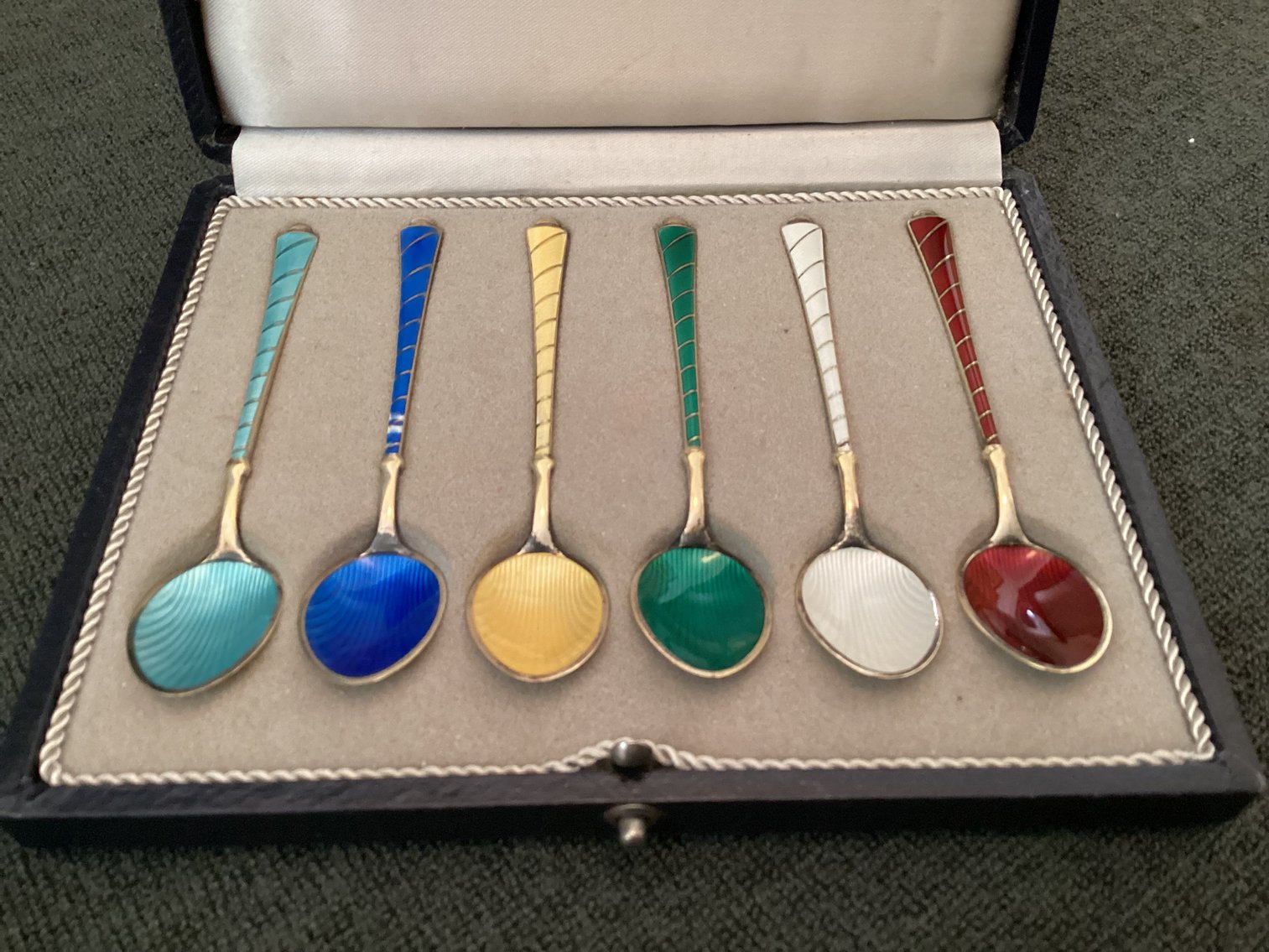 Image for Denmark Enameled Sterling Spoons