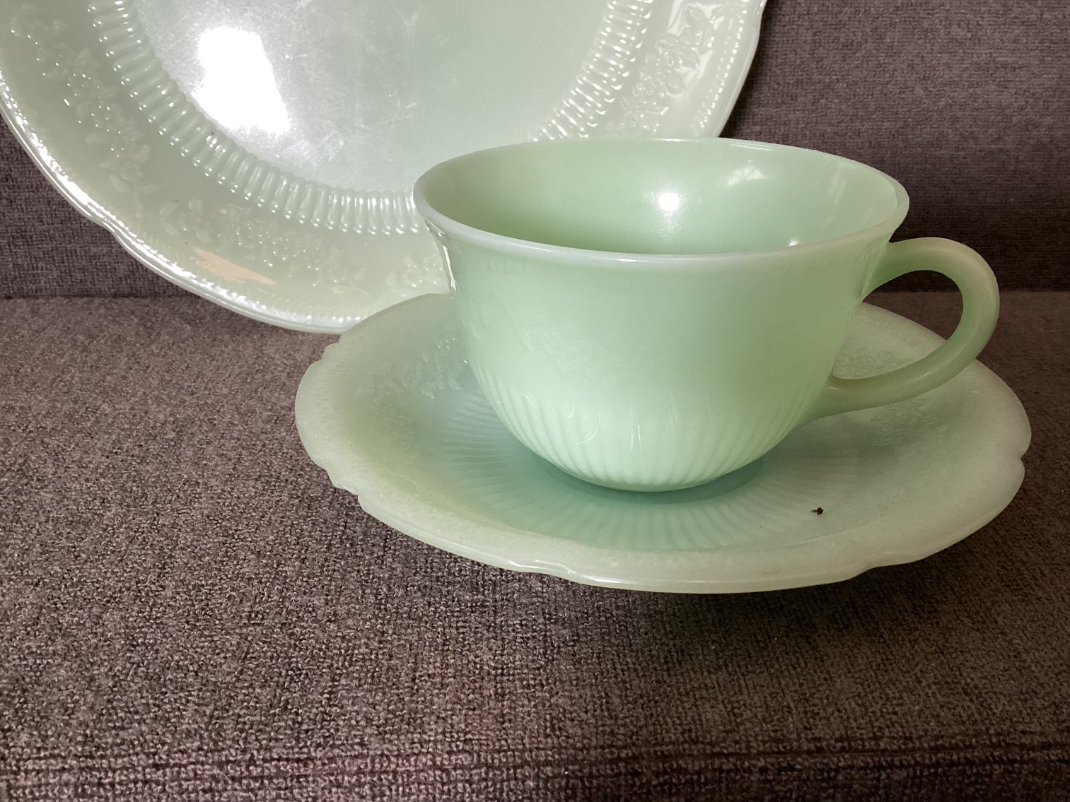 Image for Jadeite “Alice” Plate with Cup and Saucer