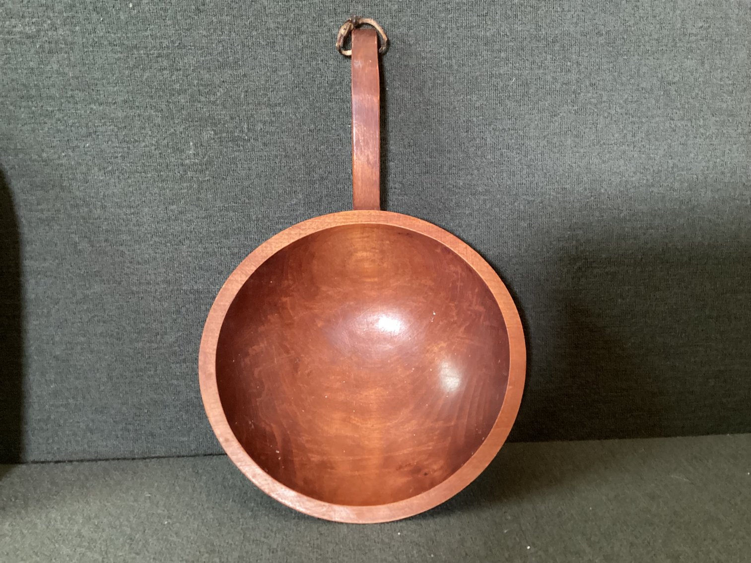 Image for Wooden cheeseboard , wooden bowl, basket, butter mold.  Butter mold has crack in it.