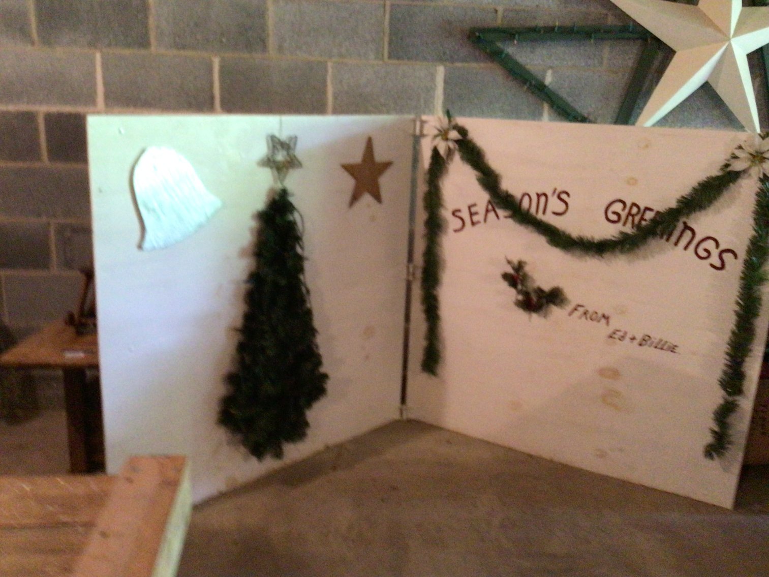 Image for Homemade wooden Seasons Greeting Sign