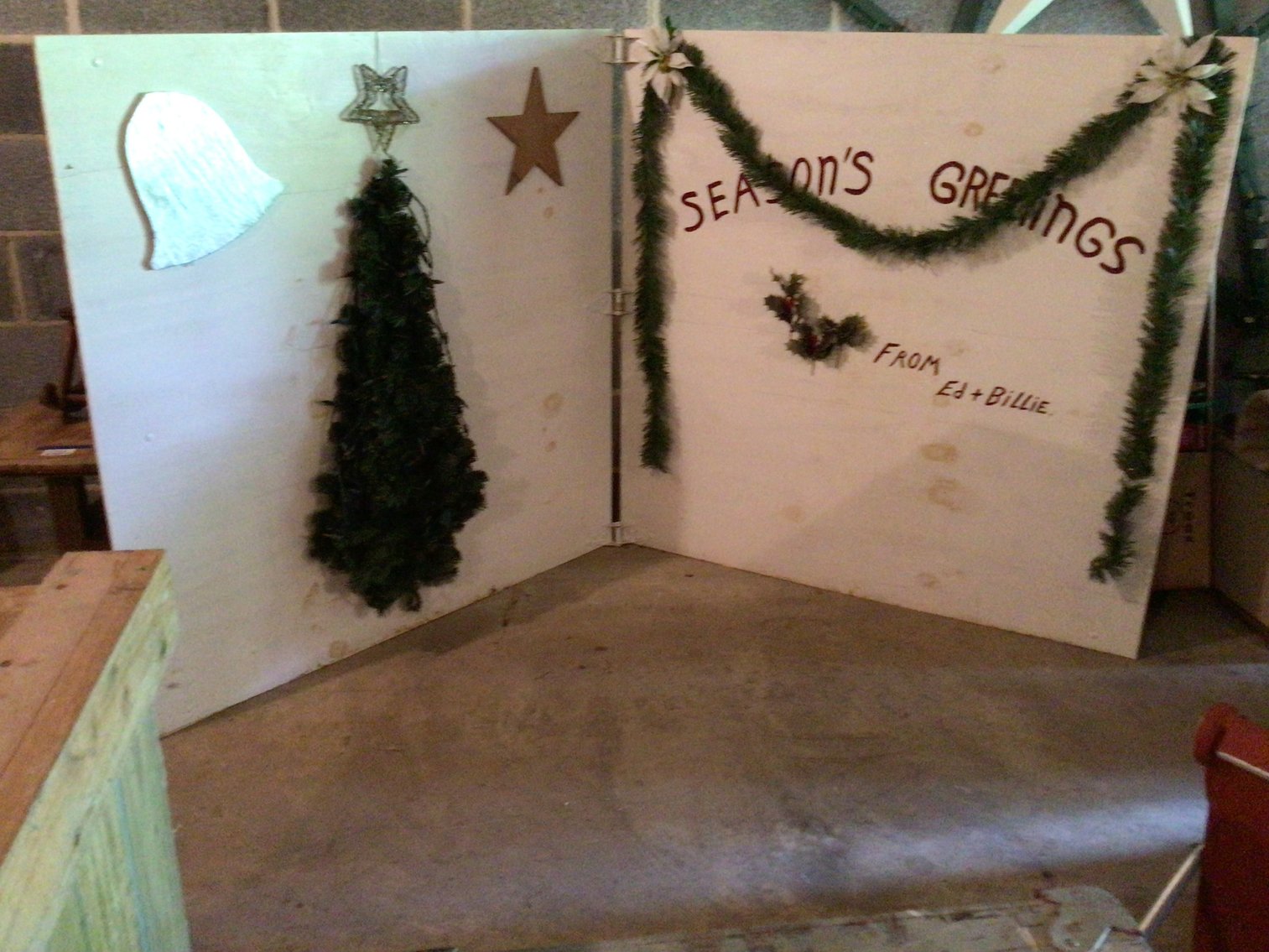 Image for Homemade wooden Seasons Greeting Sign