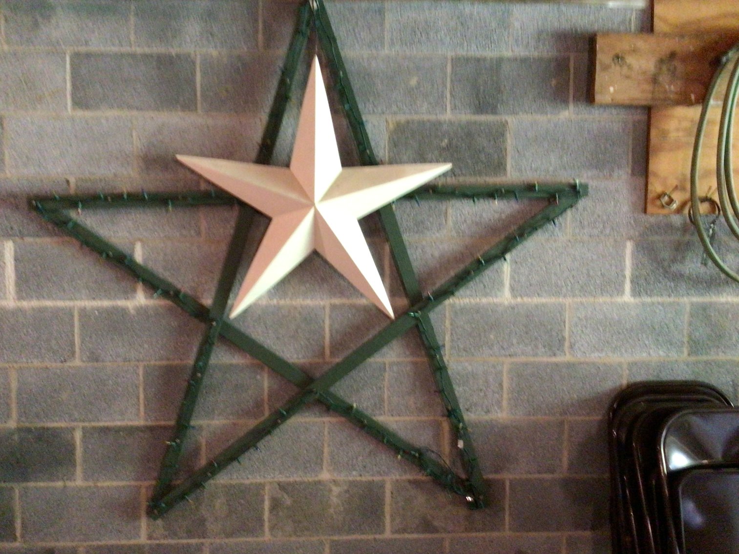 Image for Handmade, pre-lit, large star, smaller metal star
