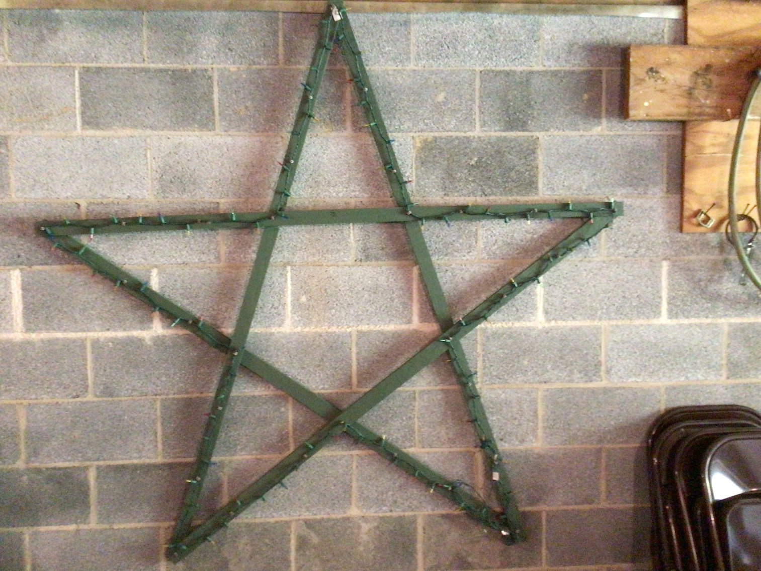 Image for Handmade, pre-lit, large star, smaller metal star
