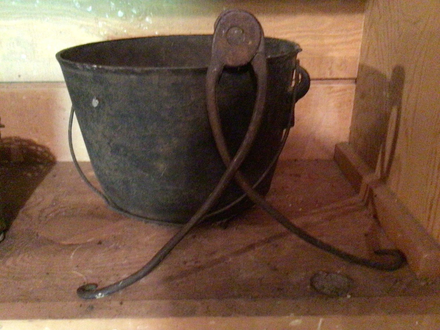 Image for Cast iron pot & tongs,