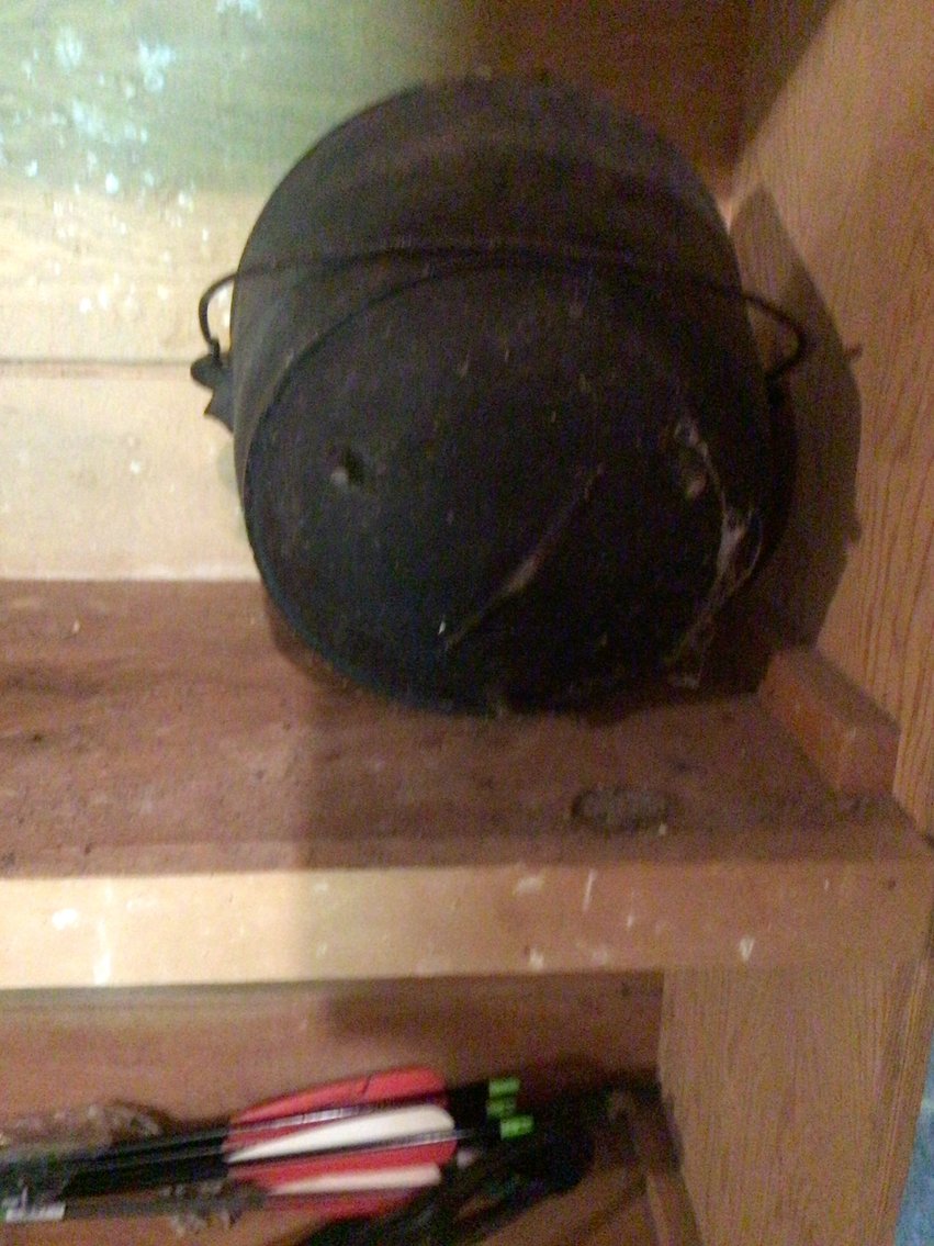 Image for Cast iron pot & tongs,