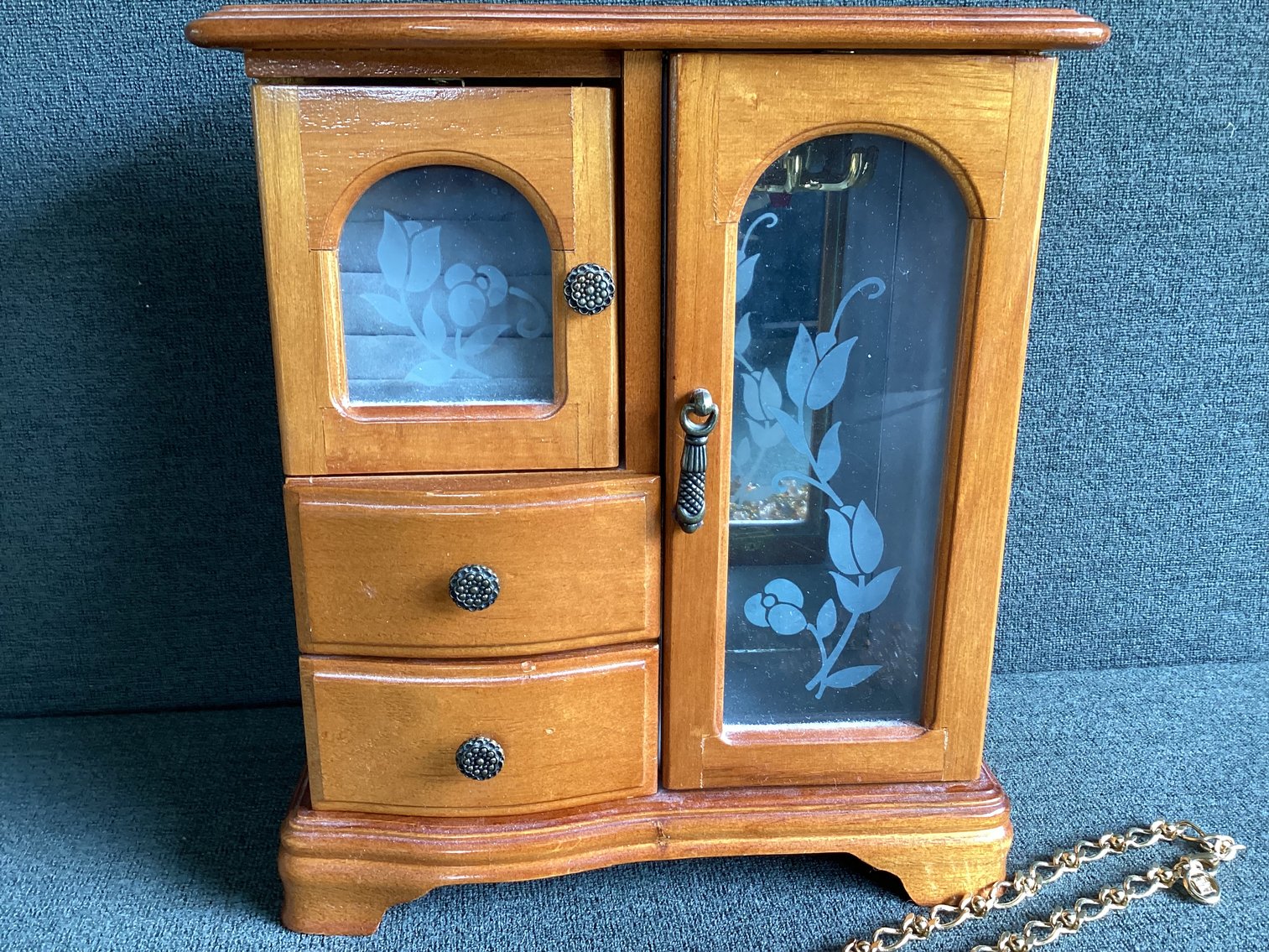 Image for Wooden Jewelry Box with contents