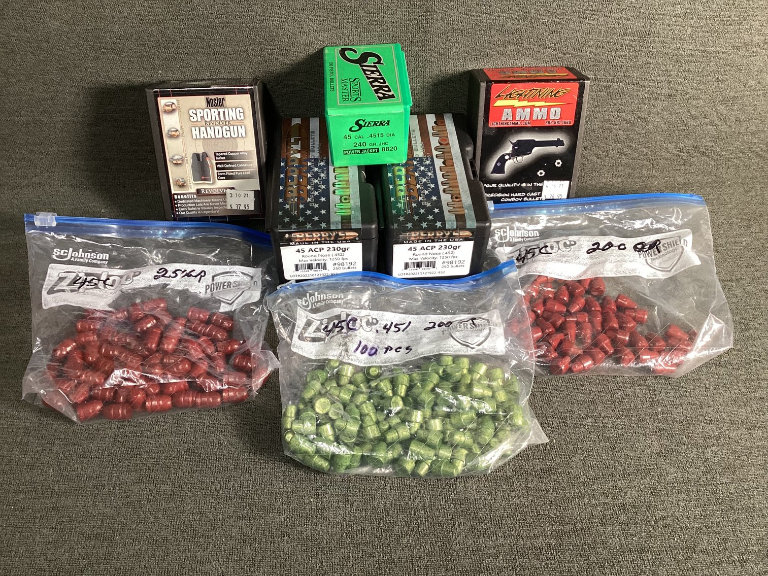 Image for Large Lot of .45 Cal Bullets for Reloading