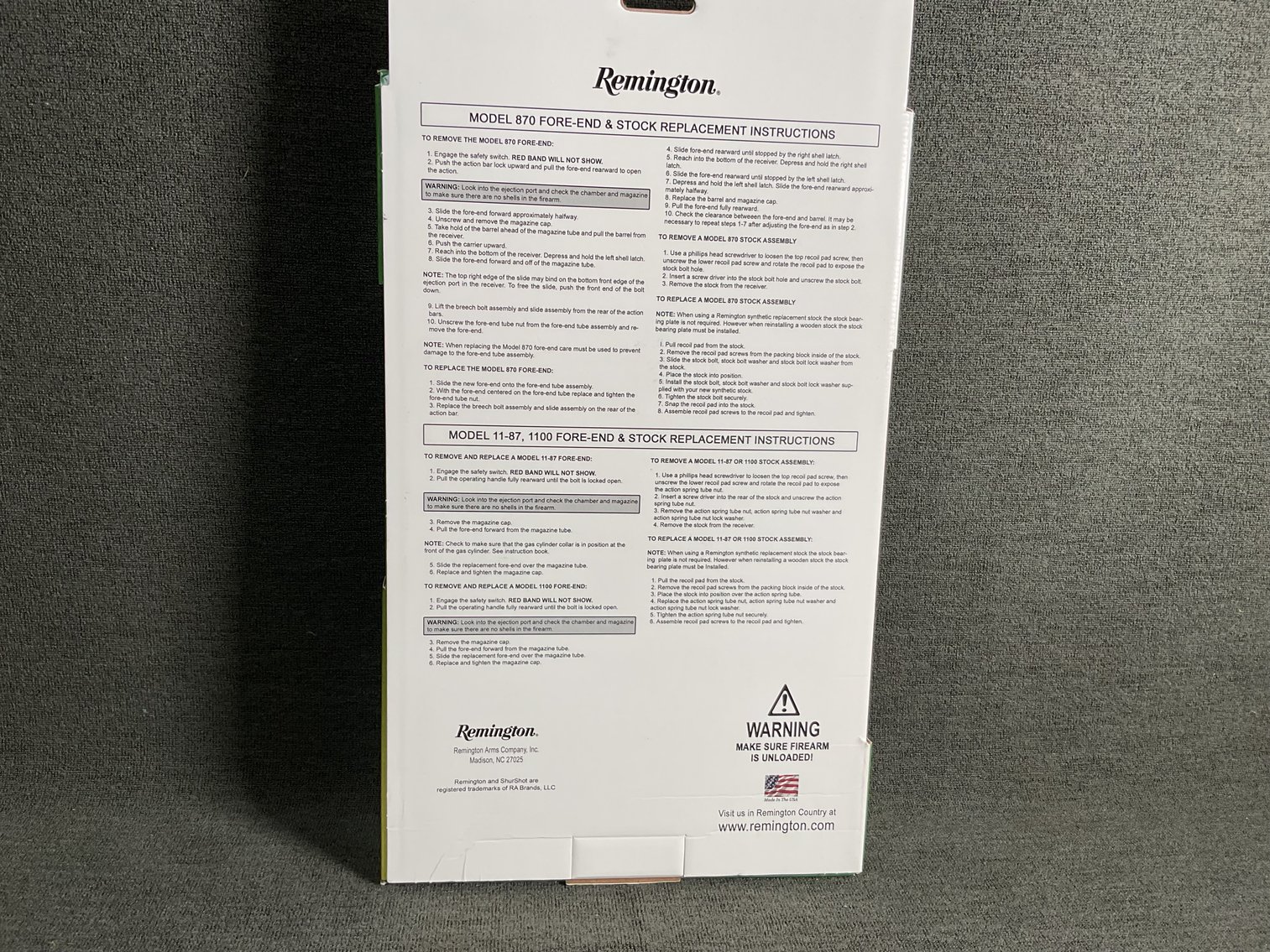 Image for Model 870 stock and Fore - End