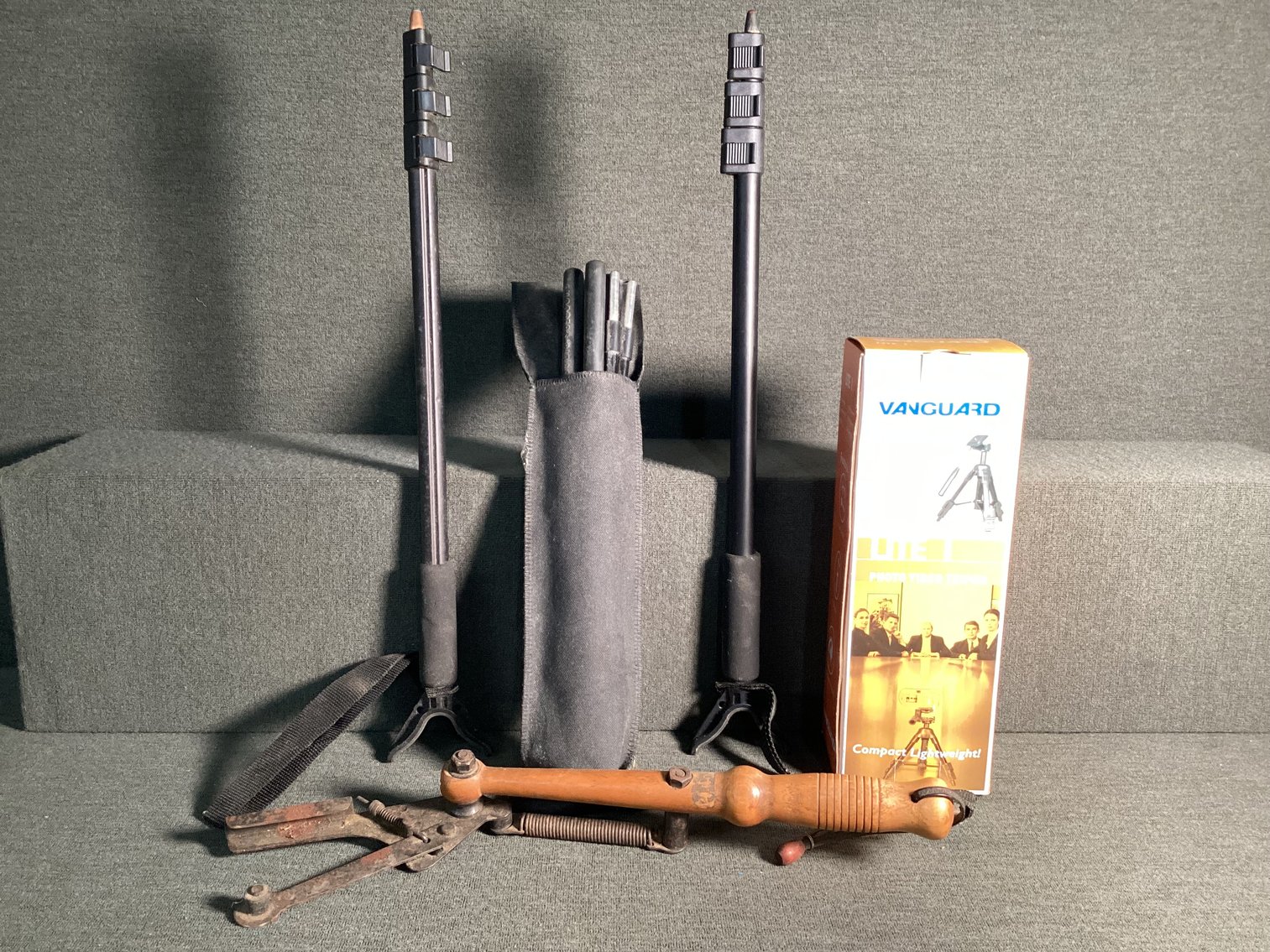 Image for Mixed Lot - Shooting Sticks, Clay Target Thrower and Photo Tripod