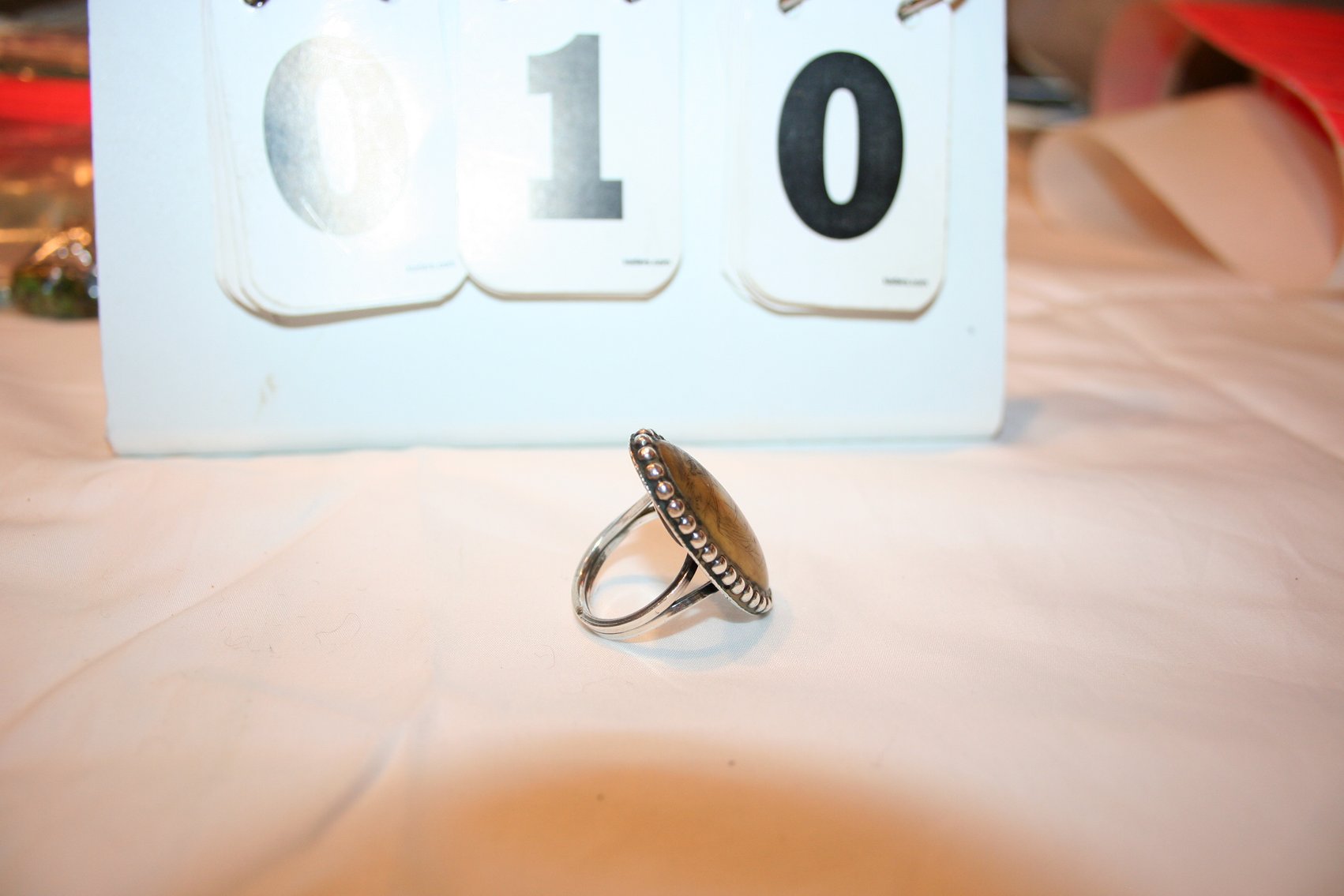 Image for Vintage Sterling Scrimshan Ring