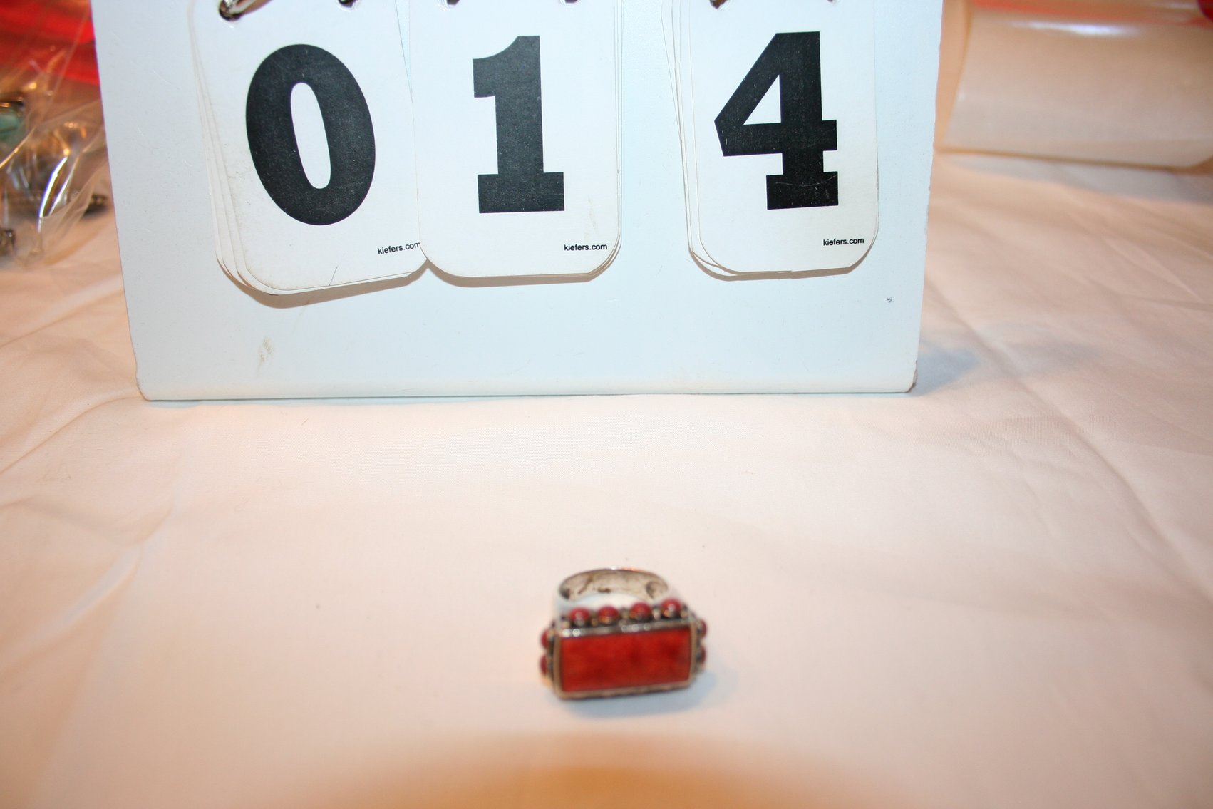 Image for Vintage Sterling Coral Ring