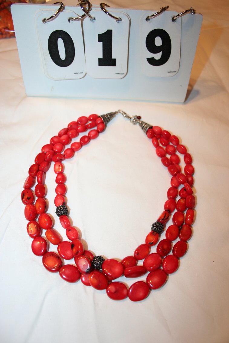 Image for Vintage Sterling Coral Necklace
