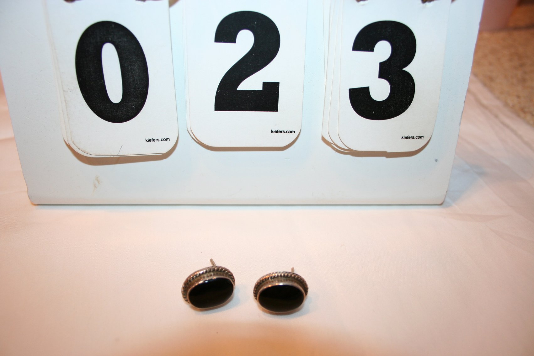 Image for Vintage Onyx Sterling Earrings