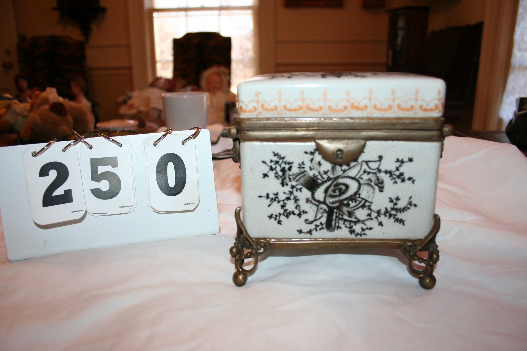 Image for Porcelain & Bronze Tea Caddy