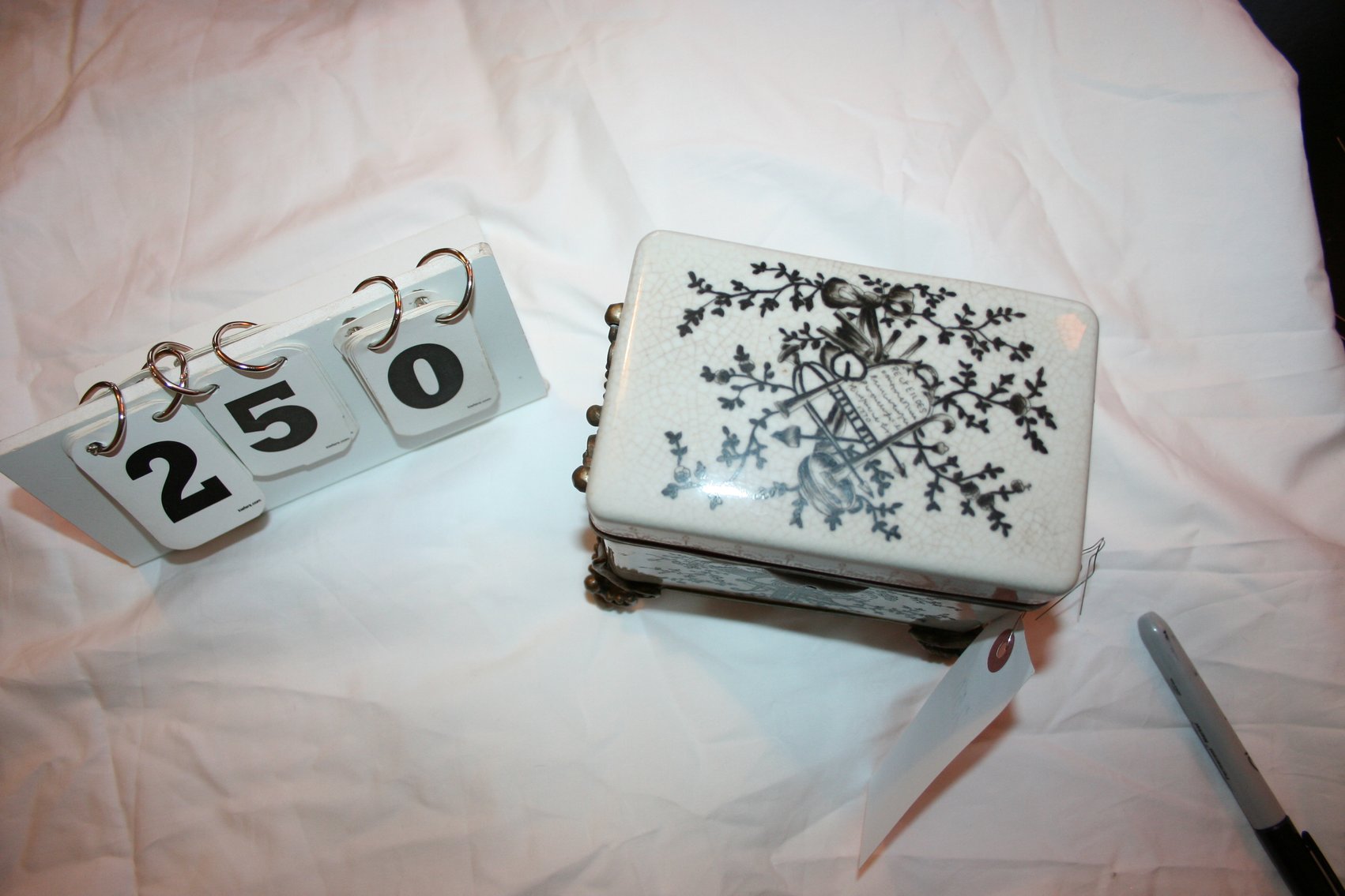 Image for Porcelain & Bronze Tea Caddy