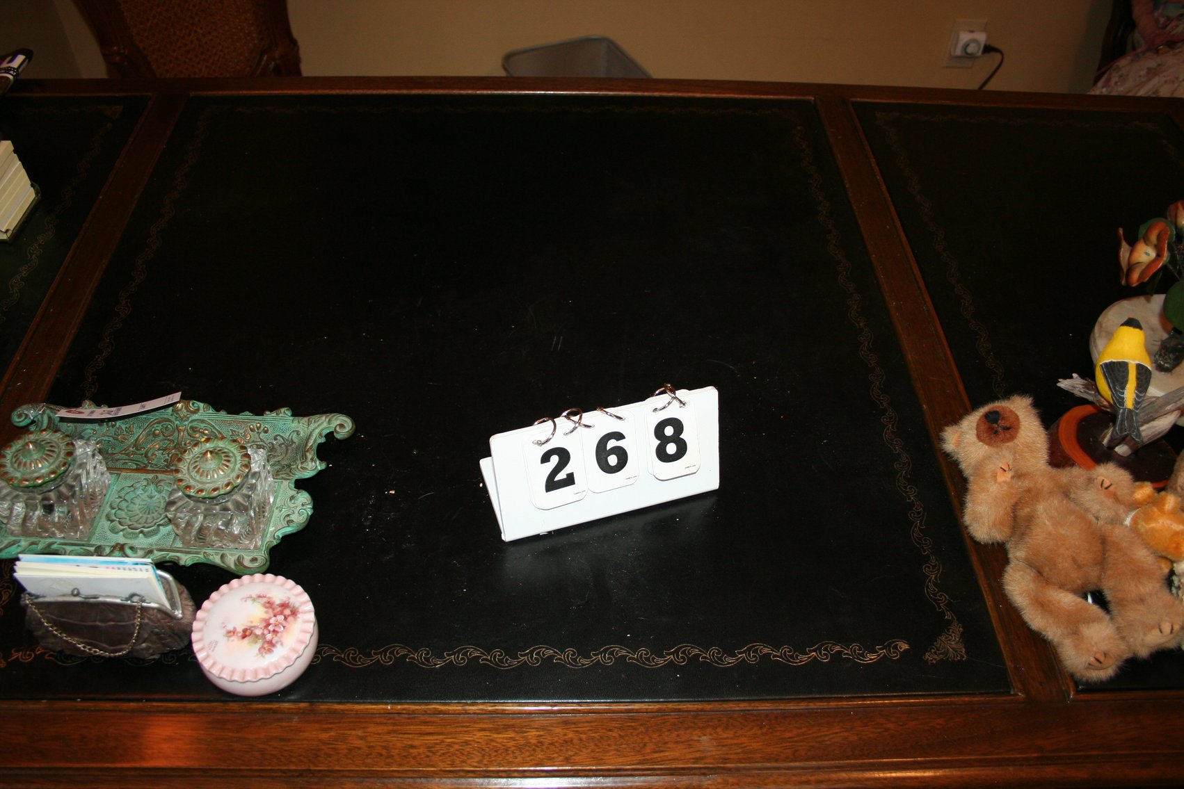 Image for Vintage Leather Top Writing Desk / Walnut