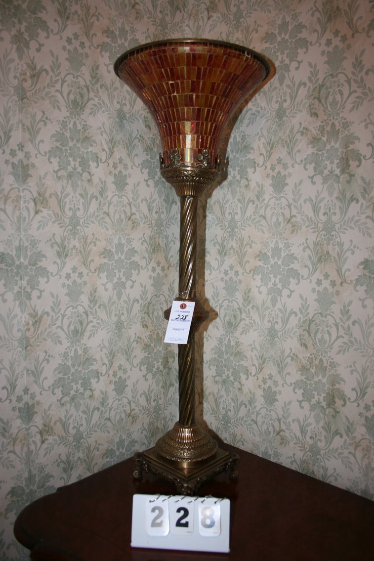 Image for Vintage Lamp / Stained Glass Shade 35