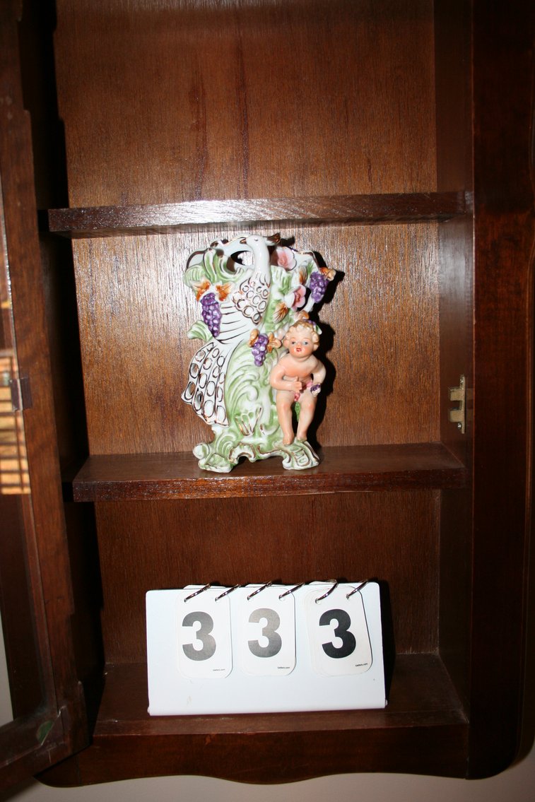 Image for Antique Porcelain Figurine & Cabinet