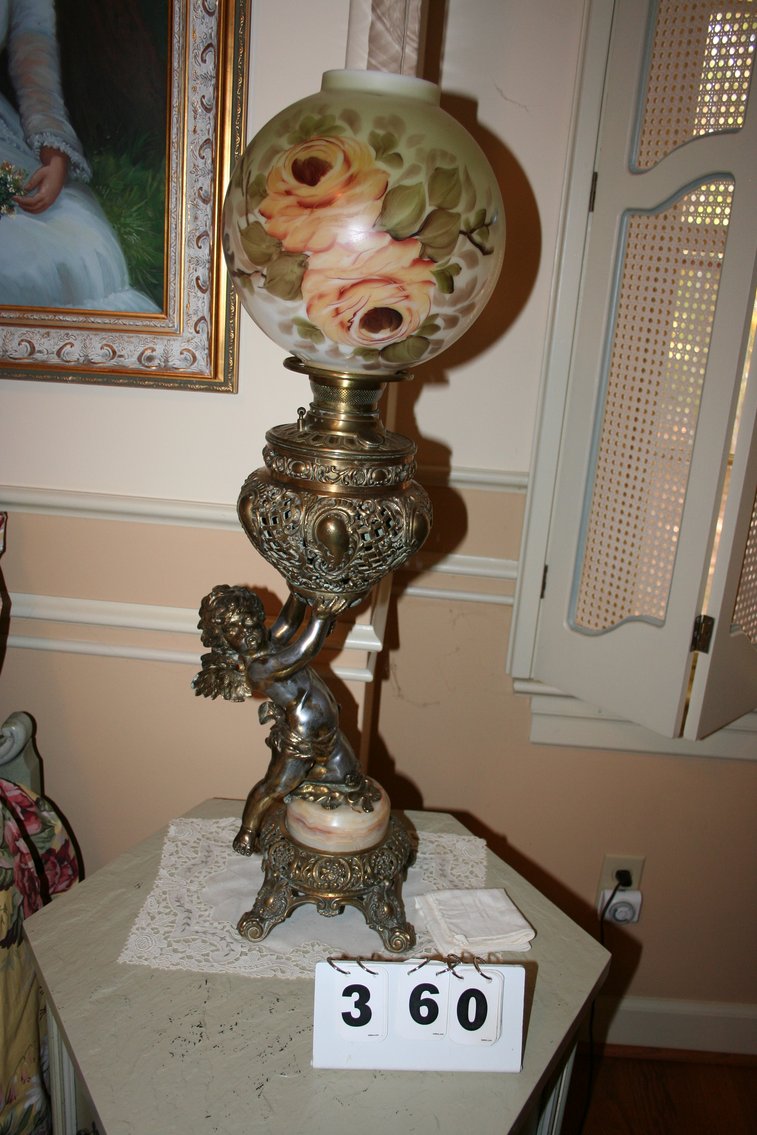 Image for Antique Brass / Marble Lamp