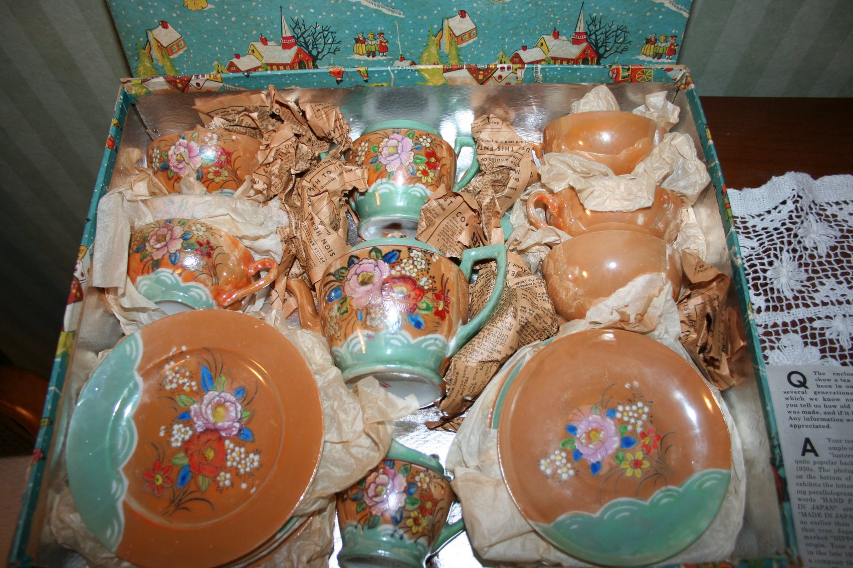 Image for Antique Hand Painted Japanese Tea Set Complete