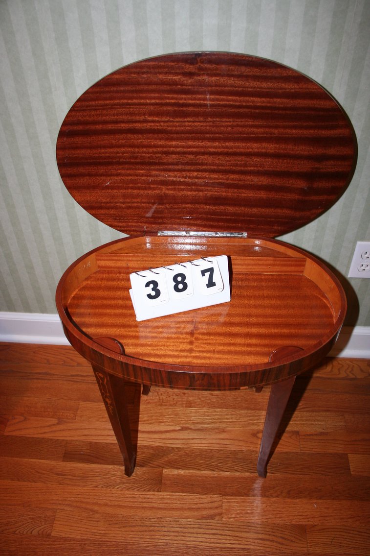 Image for Mahogany Enlayed Music Table 20