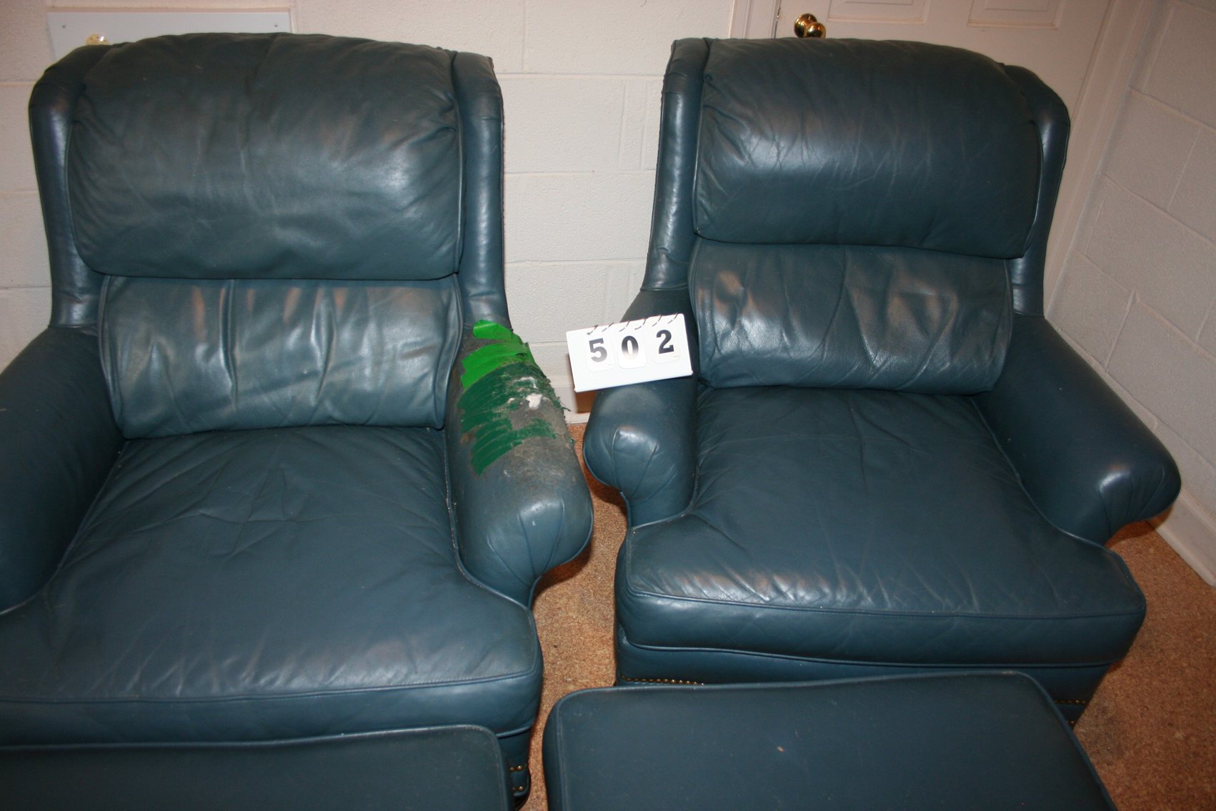 Image for Leather Chairs & Ottoman (2) Whittmore Sherrill