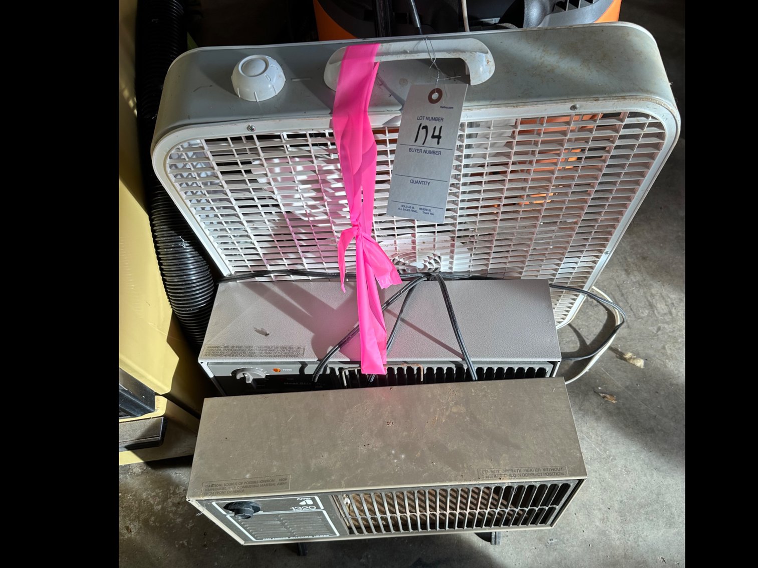 Image for Box, fan, and two floor heaters