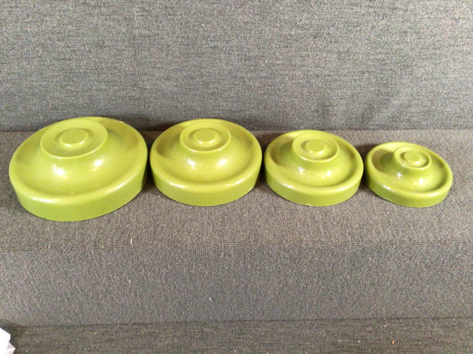 Image for Vintage Aluminum Canisters with Plastic Lids