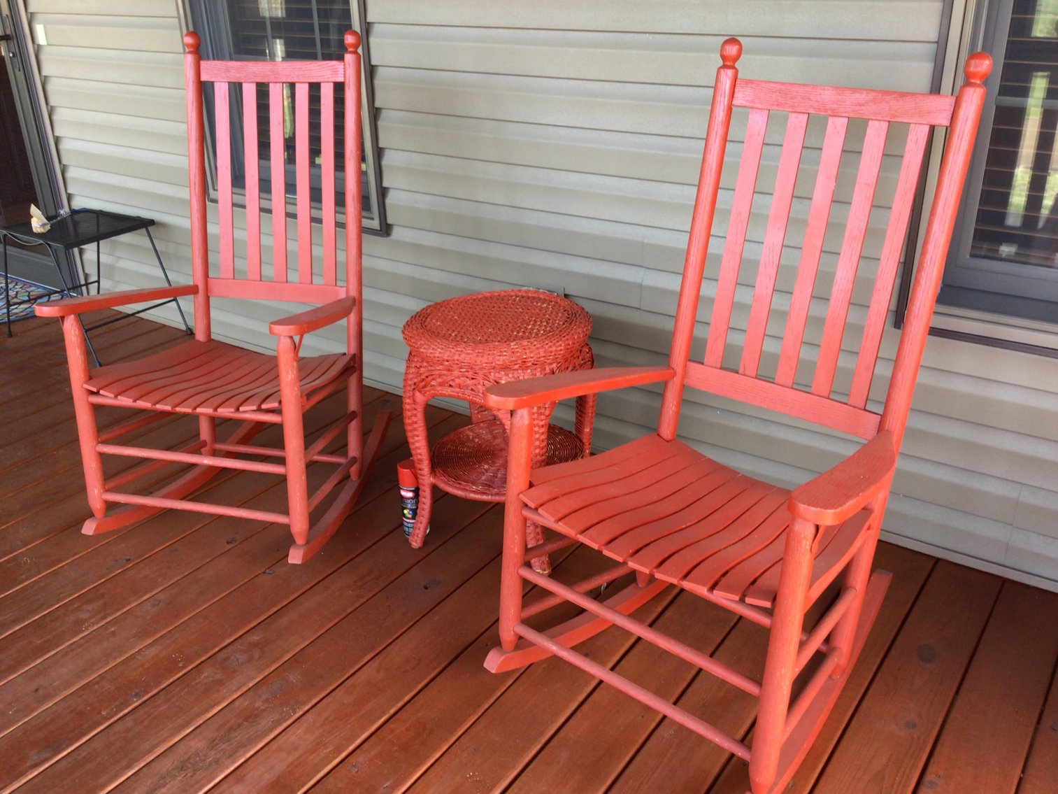 Image for Pair of Rocking Chairs and Wicker Table