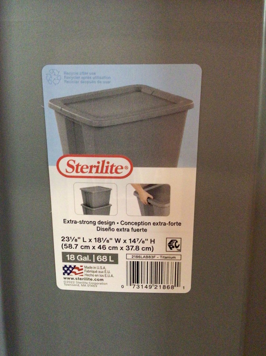 Image for Four 18-Gallon Totes with Lids - NEW!