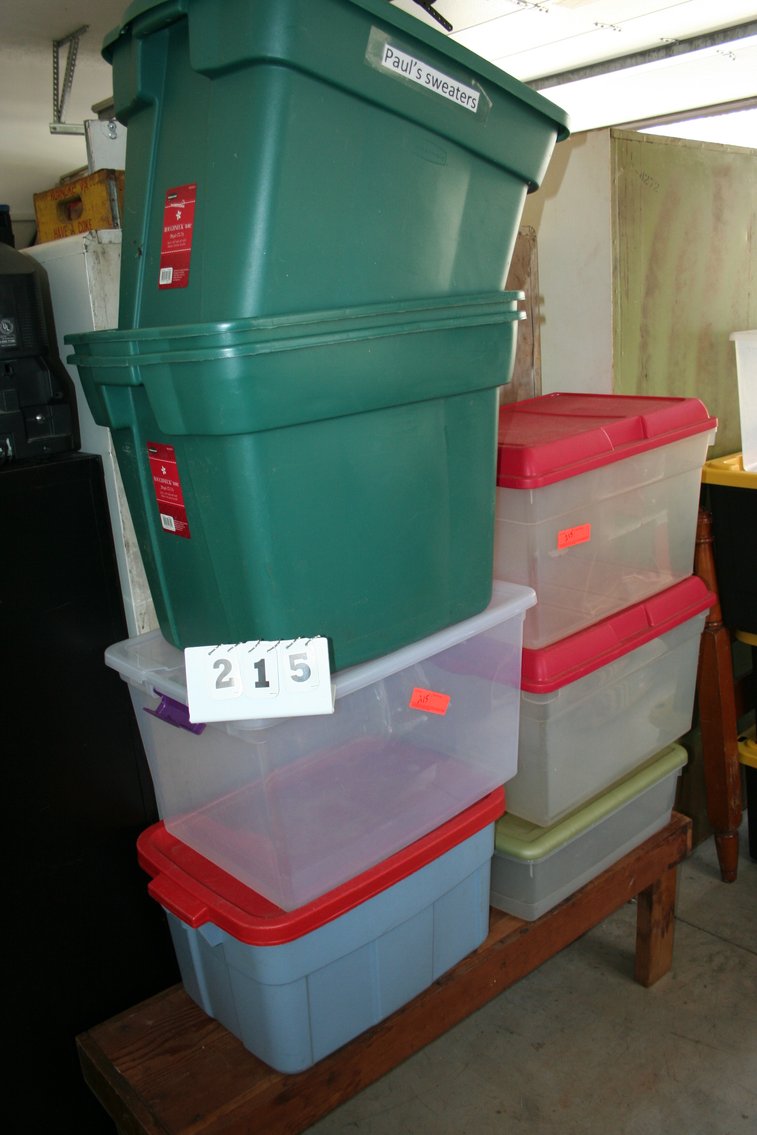 Image for 8 Storage Bins & Wood Bench