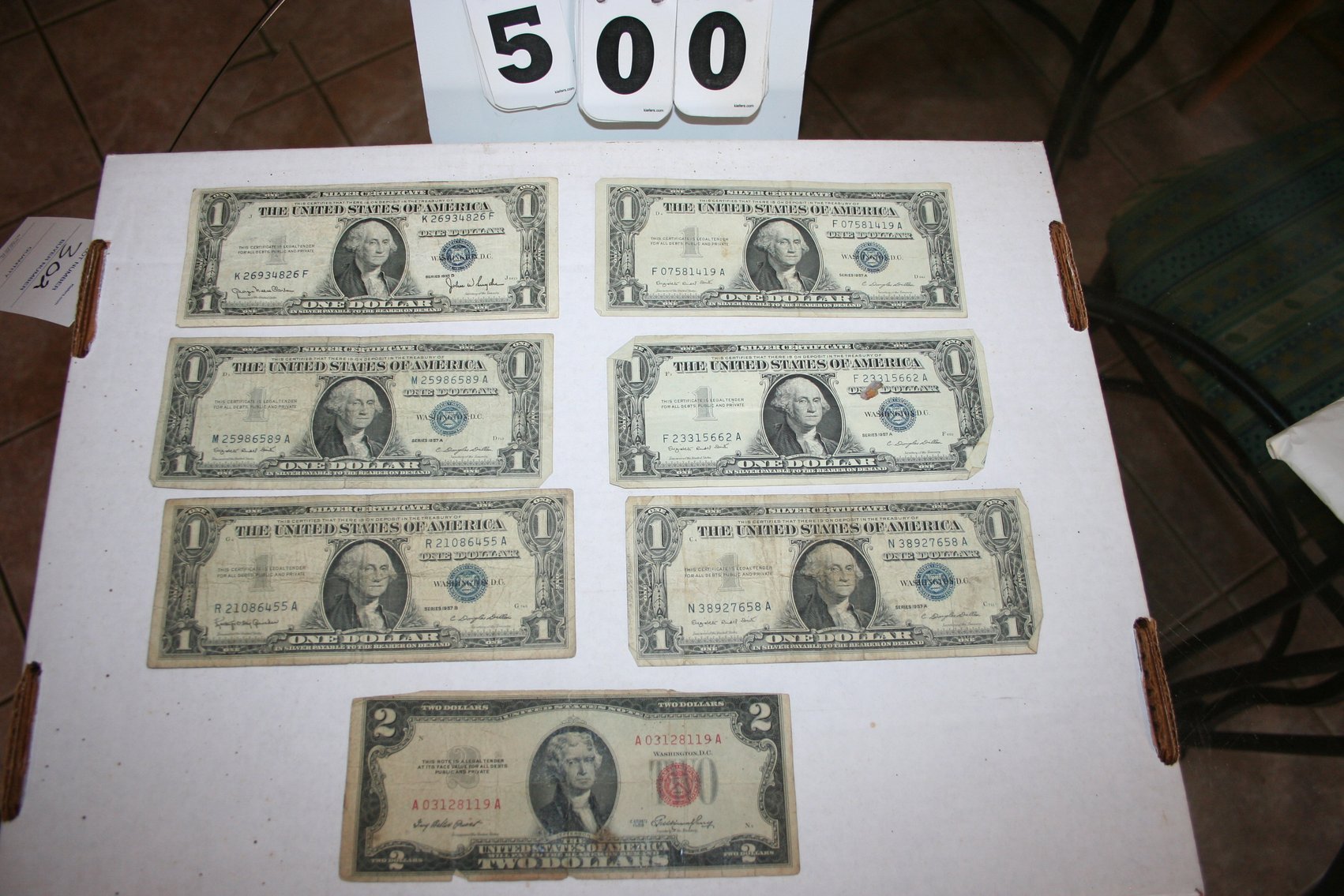 Image for Silver Certificates (6) & 2 Dollar Note (1)