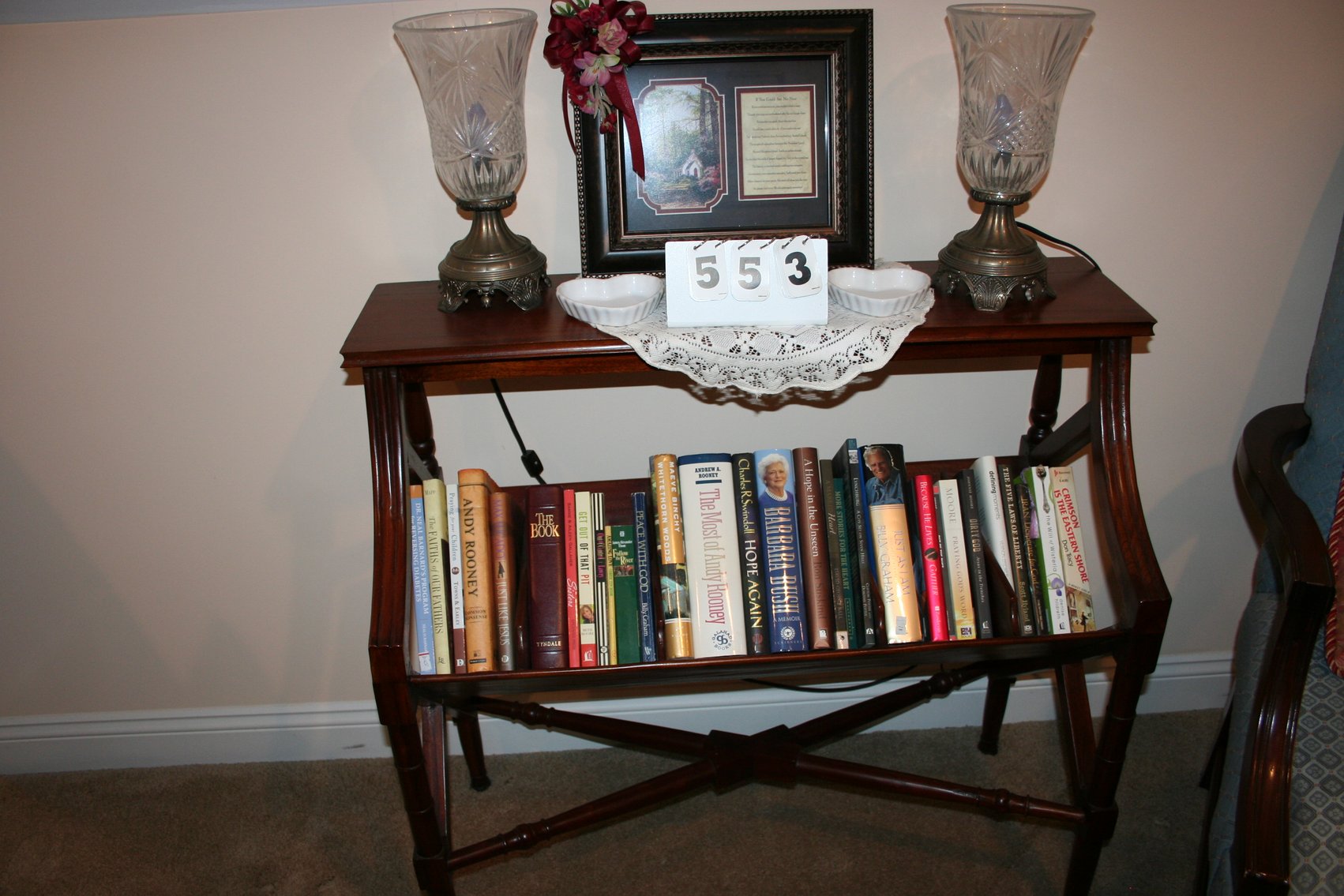 Image for 1940's Mahogany Book Rack & Contents