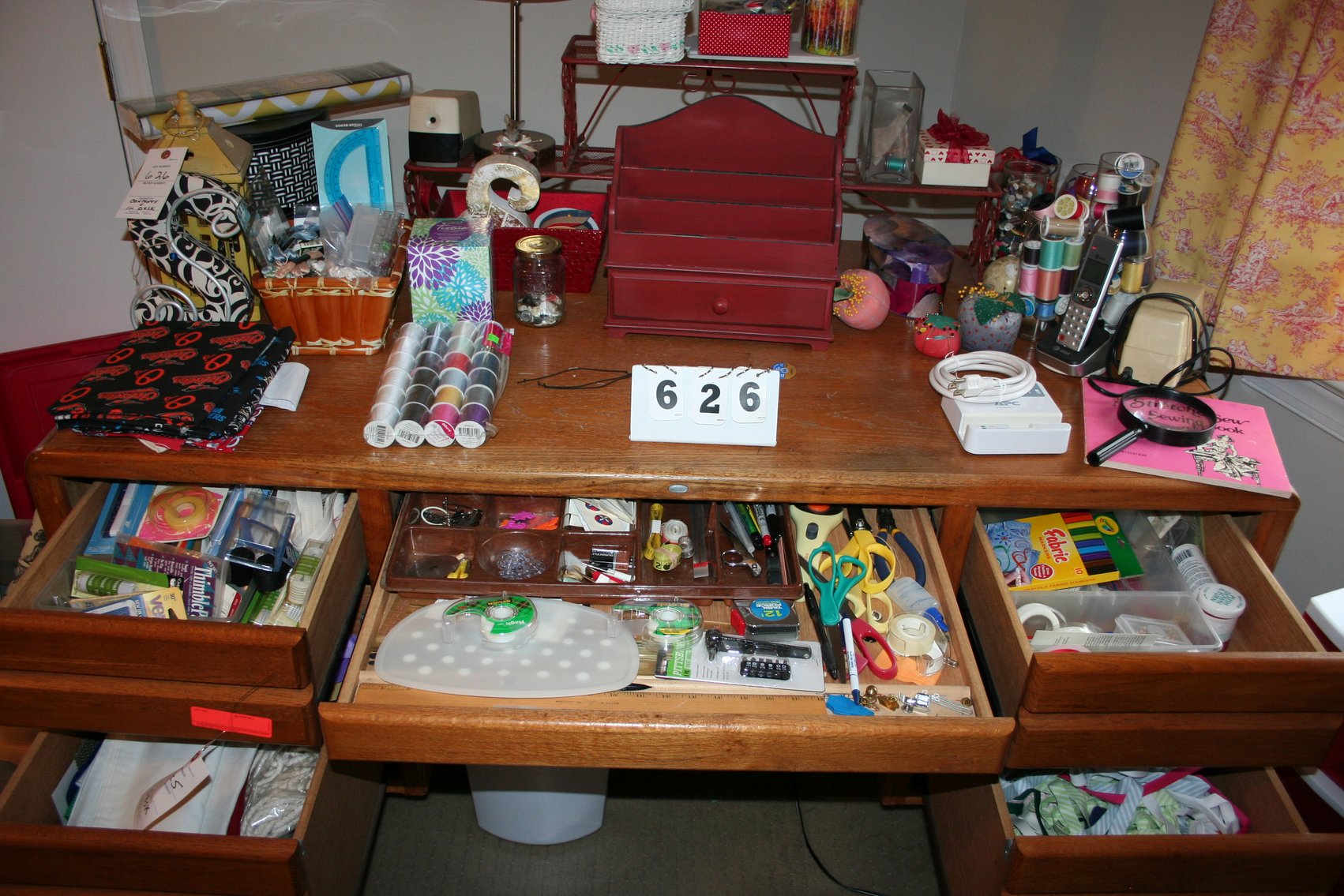 Image for Big Lot of Sweing Material on Deck & Drawers