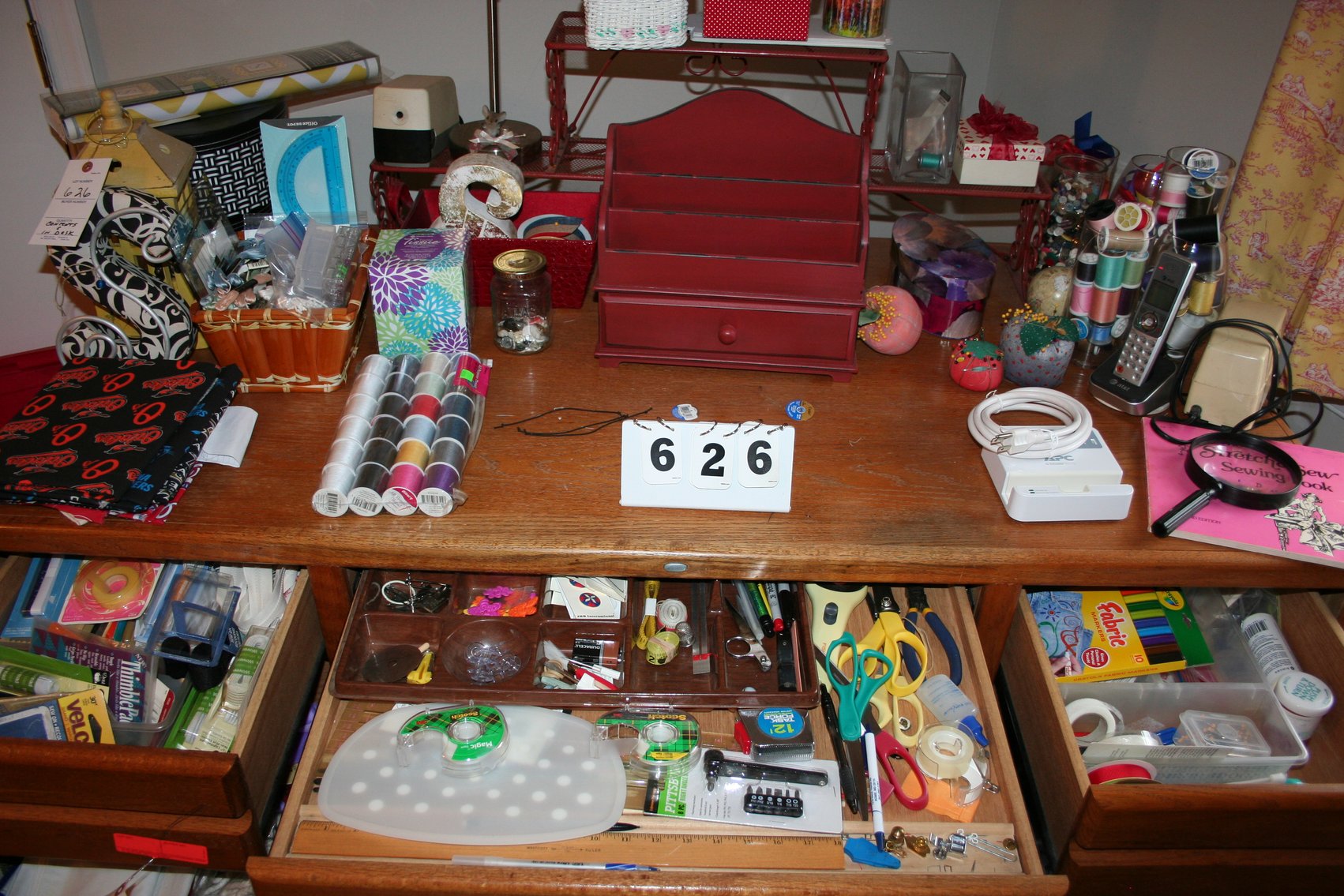 Image for Big Lot of Sweing Material on Deck & Drawers