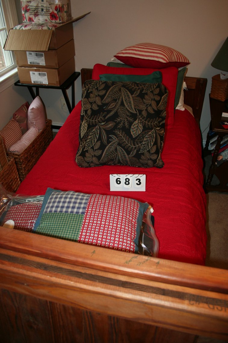 Image for Pine Bunk Bed Set 5 Pieces 2 Beds, Table, Chest, Cabinet & Bedding Included (Very Clean New Condition)