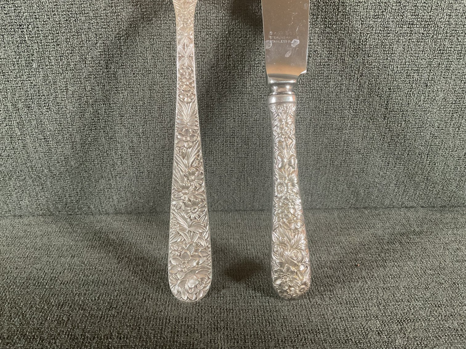 Image for S. Kirk & Son Sterling Berry Spoon and HH Cake Knife