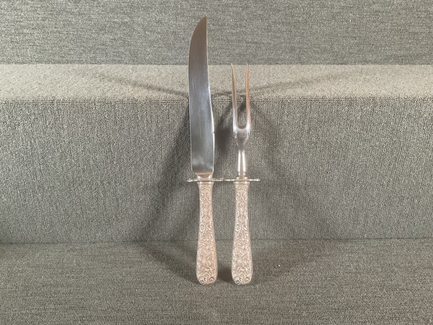 Image for S. Kirk & Son Repousse Sterling Handle Carving Set
